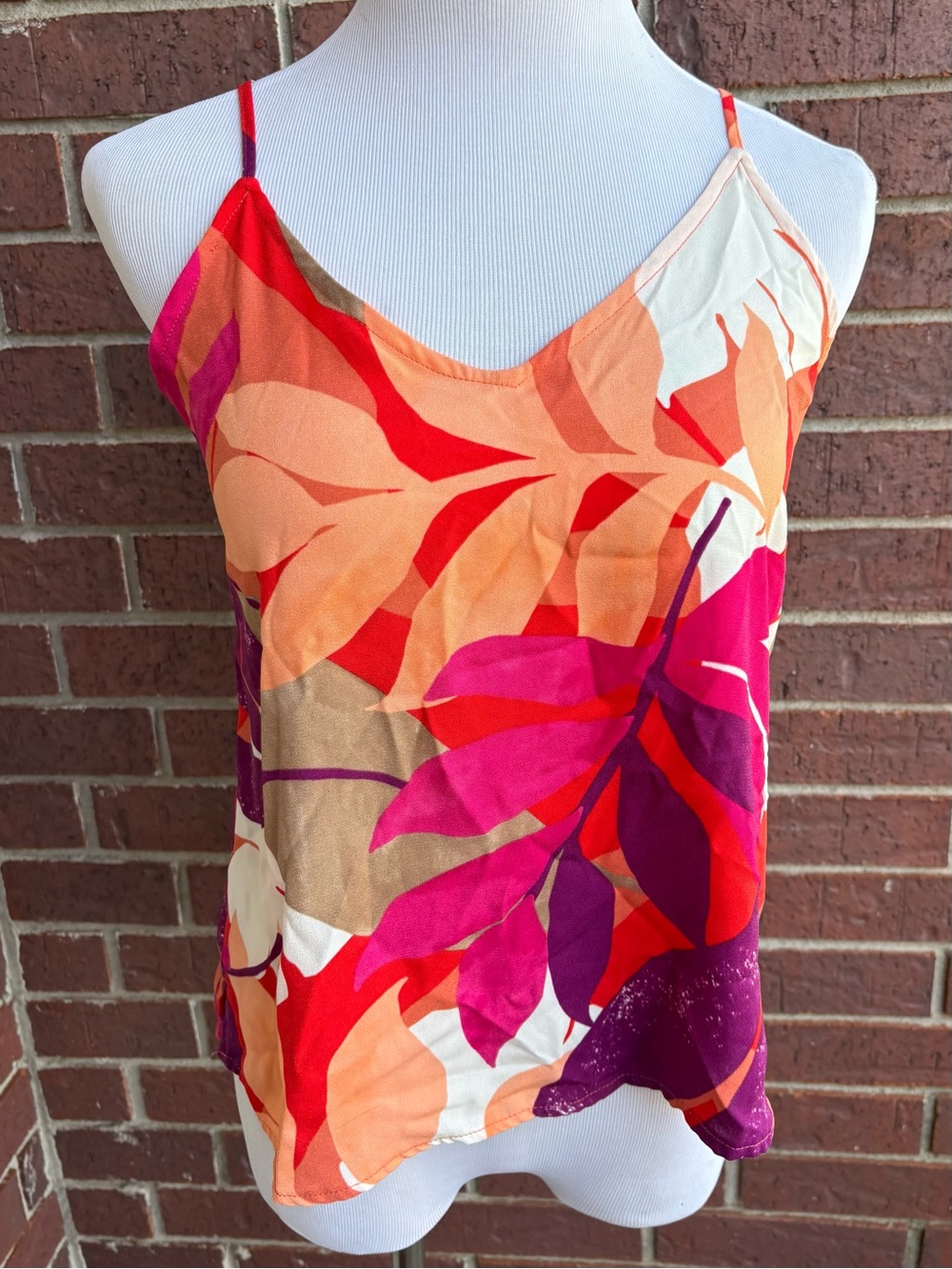 a new day Pink, Orange & Purple Leaf-Print Cami